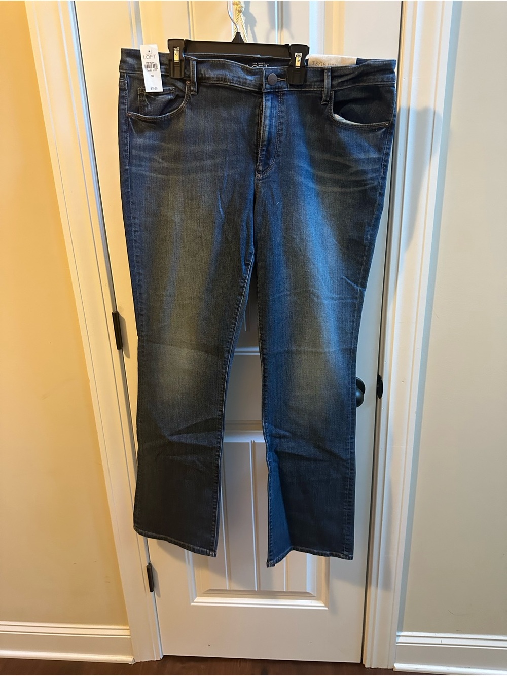 LOFT Dark Wash Straight-Leg Jeans